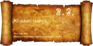 Mladen Harri névjegykártya